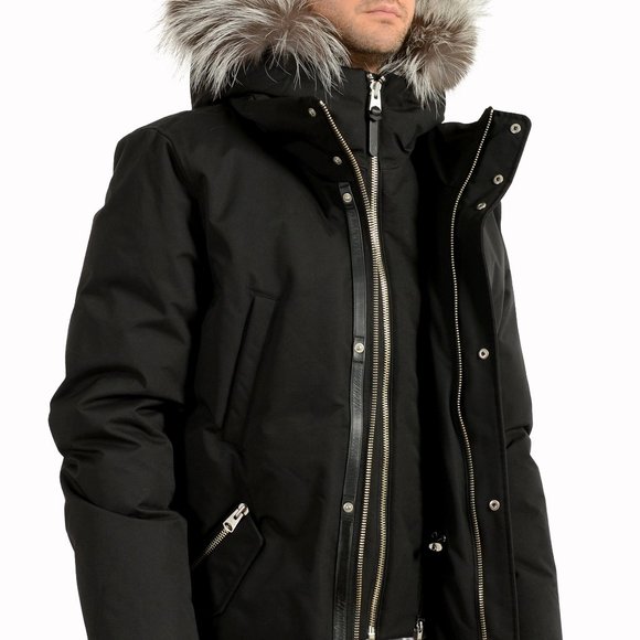 Mackage Men's "Edward-X" Black Fur-Trim Long Parka Jacket sz US 38/S IT 48 - Picture 5 of 8